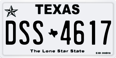 TX license plate DSS4617