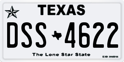 TX license plate DSS4622