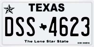 TX license plate DSS4623