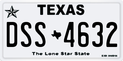 TX license plate DSS4632