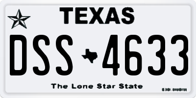 TX license plate DSS4633