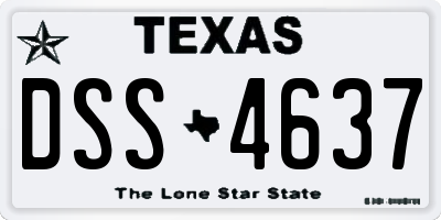TX license plate DSS4637