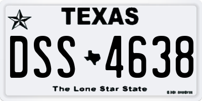 TX license plate DSS4638