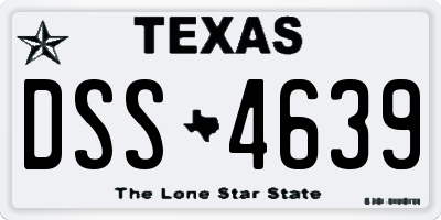TX license plate DSS4639