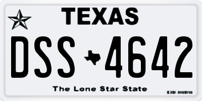 TX license plate DSS4642