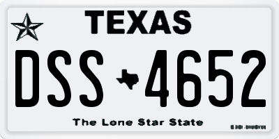 TX license plate DSS4652