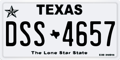 TX license plate DSS4657
