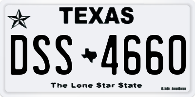 TX license plate DSS4660