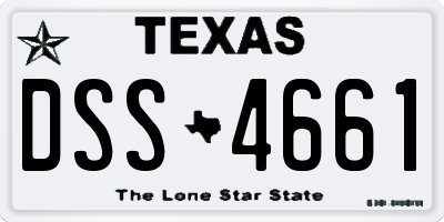 TX license plate DSS4661