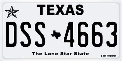 TX license plate DSS4663