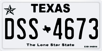TX license plate DSS4673