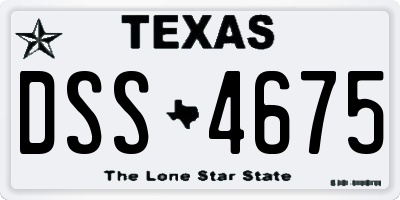 TX license plate DSS4675