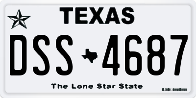 TX license plate DSS4687