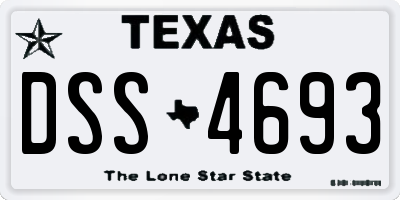 TX license plate DSS4693