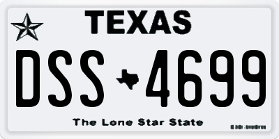 TX license plate DSS4699