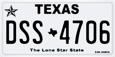 TX license plate DSS4706