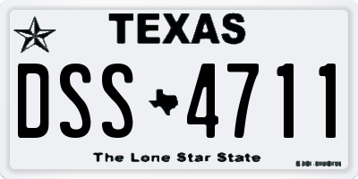 TX license plate DSS4711