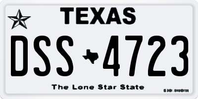 TX license plate DSS4723