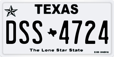 TX license plate DSS4724