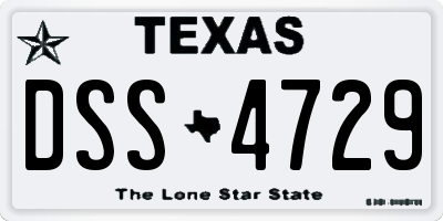 TX license plate DSS4729