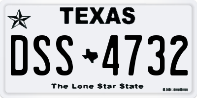 TX license plate DSS4732
