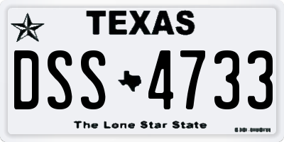 TX license plate DSS4733