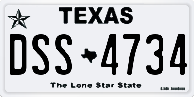 TX license plate DSS4734