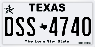 TX license plate DSS4740