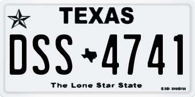 TX license plate DSS4741
