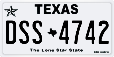TX license plate DSS4742