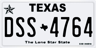 TX license plate DSS4764