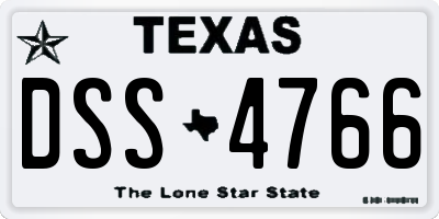 TX license plate DSS4766