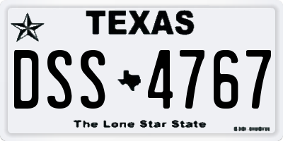 TX license plate DSS4767