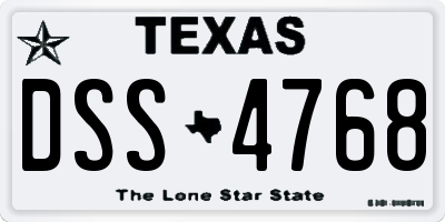 TX license plate DSS4768