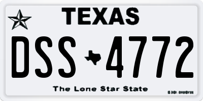 TX license plate DSS4772