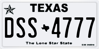TX license plate DSS4777