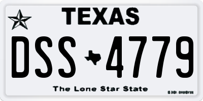 TX license plate DSS4779