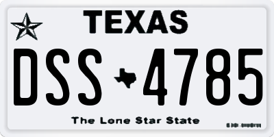 TX license plate DSS4785