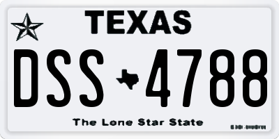 TX license plate DSS4788