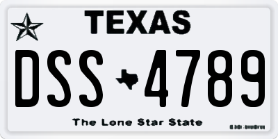 TX license plate DSS4789