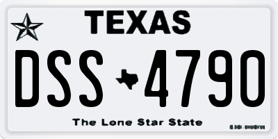 TX license plate DSS4790