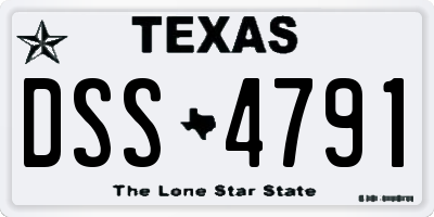 TX license plate DSS4791