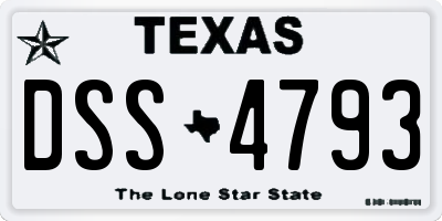 TX license plate DSS4793