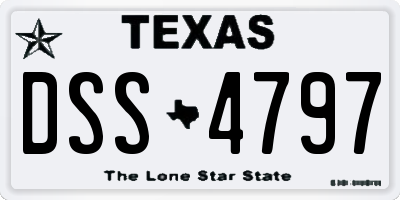TX license plate DSS4797