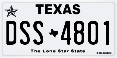 TX license plate DSS4801