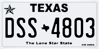 TX license plate DSS4803