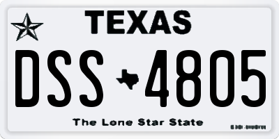TX license plate DSS4805