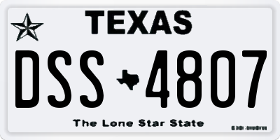 TX license plate DSS4807
