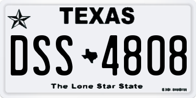 TX license plate DSS4808