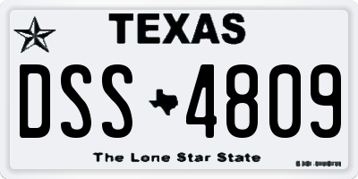 TX license plate DSS4809